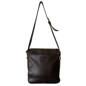 Relic pebbled Dark Brown Leather Bag lots of space organize retro 90s great Y2K